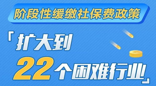 階段性緩繳社保費政策擴大到22個困難行業(yè)！一圖了解政策要點