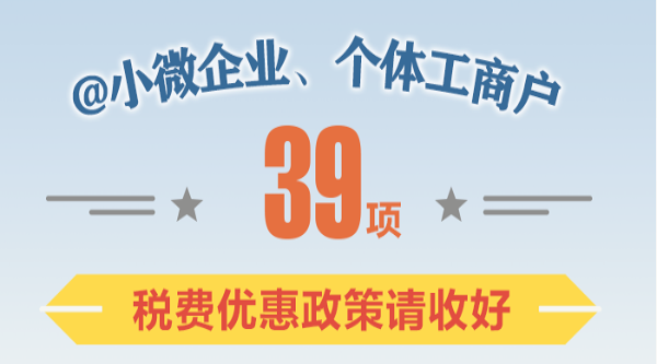 @小微企業(yè)、個體工商戶：39項稅費優(yōu)惠政策請收好